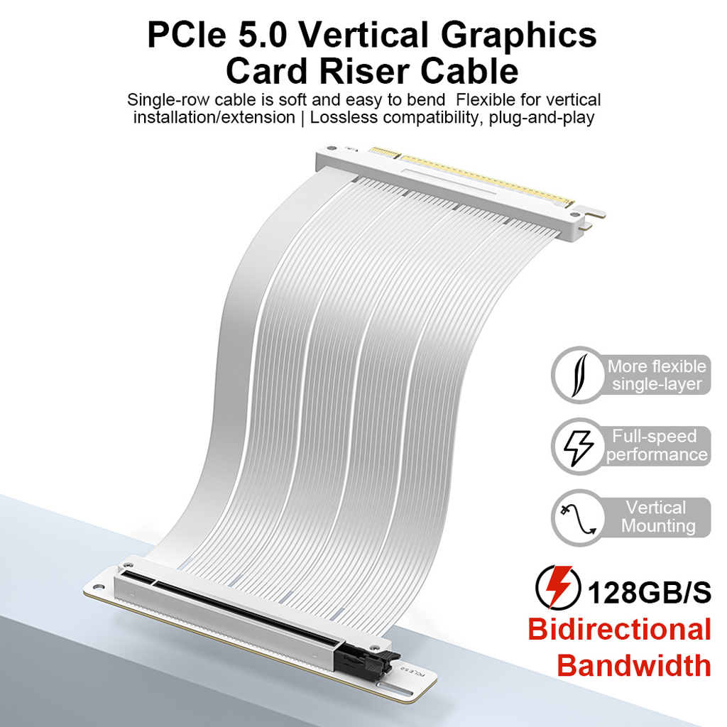Pcie 5.0 Gpu Riser Cable - Cable elevador PCI‑E 5.0 X16 para