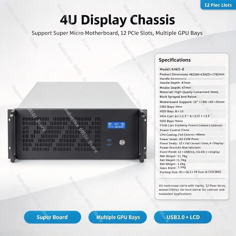 Chasis de servidor 4U con 12 r - Server Gpu Chassis 4U reseña y precio